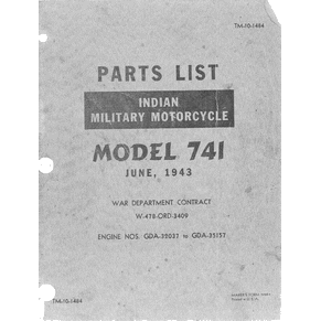 Parts list Indian military motorcycle model 741 1943 PDF