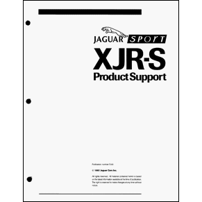 Product support Jaguar XJR-S 1992 PDF