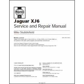 Service and repair manual Jaguar XJ6 3.2, 3.6 & 4.0 1997 PDF