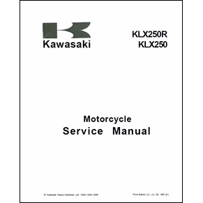 Service manual Kawasaki KLX250R/KLX250 1997 PDF