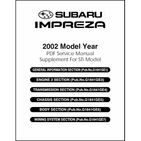 Service manual Subaru Impreza Sti 2002 PDF