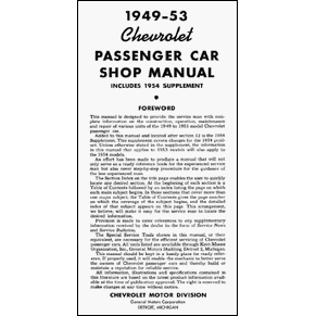 Shop manual Chevrolet passenger car 1949-1954 PDF