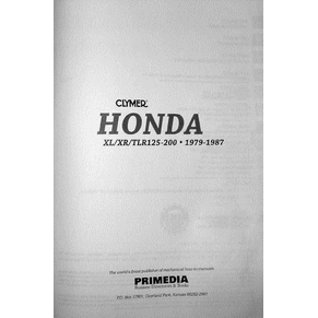 Shop manual Honda XL/XR/TLR 125-200 1979>1987 PDF