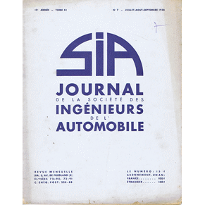 SIA 12° année - Tome XI - N°07 - Juillet-Aout 1938