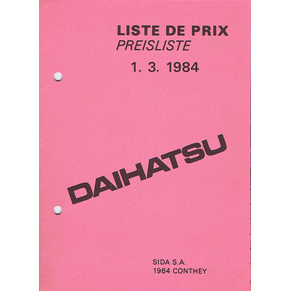 Price list Daihatsu 1984 (Switzerland)