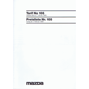 Price list Mazda 1989 n°105 (Switzerland)