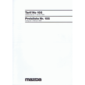 Price list Mazda 1989 n105 (Switzerland)