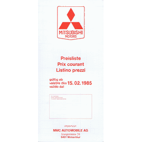 Price list Mitsubishi 1985 (Switzerland)