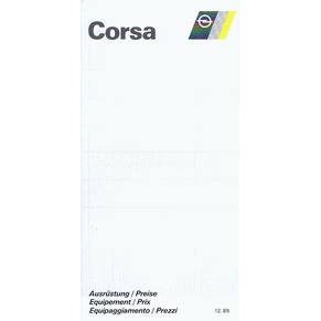 Price list Opel Corsa 1985 (Switzerland)
