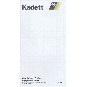 Price list Opel Kadett 1985 (Switzerland)