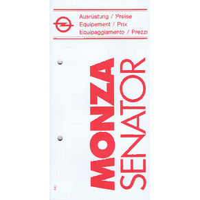 Price list Opel Monza/Senator 1983 (Switzerland)