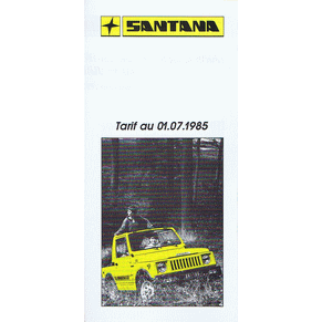 Price list Santana 1985