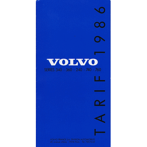 Price list Volvo 1986