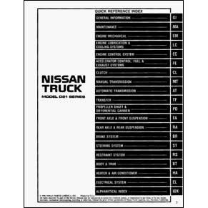 Technical manual Nissan Truck model D21 series 1996 PDF