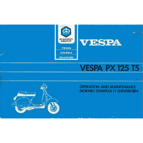 Vespa PX 125 T5 operation and maintenance PDF
