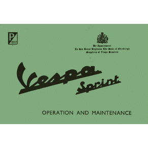 Vespa Sprint operation and maintenance PDF