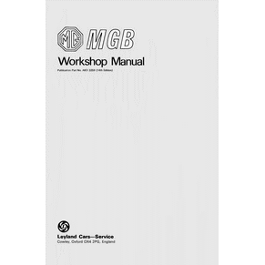 Workshop manual MG B PDF