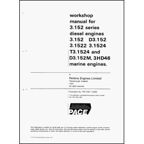 Workshop manual Perkins 3.152 series diesel engines 1991 PDF